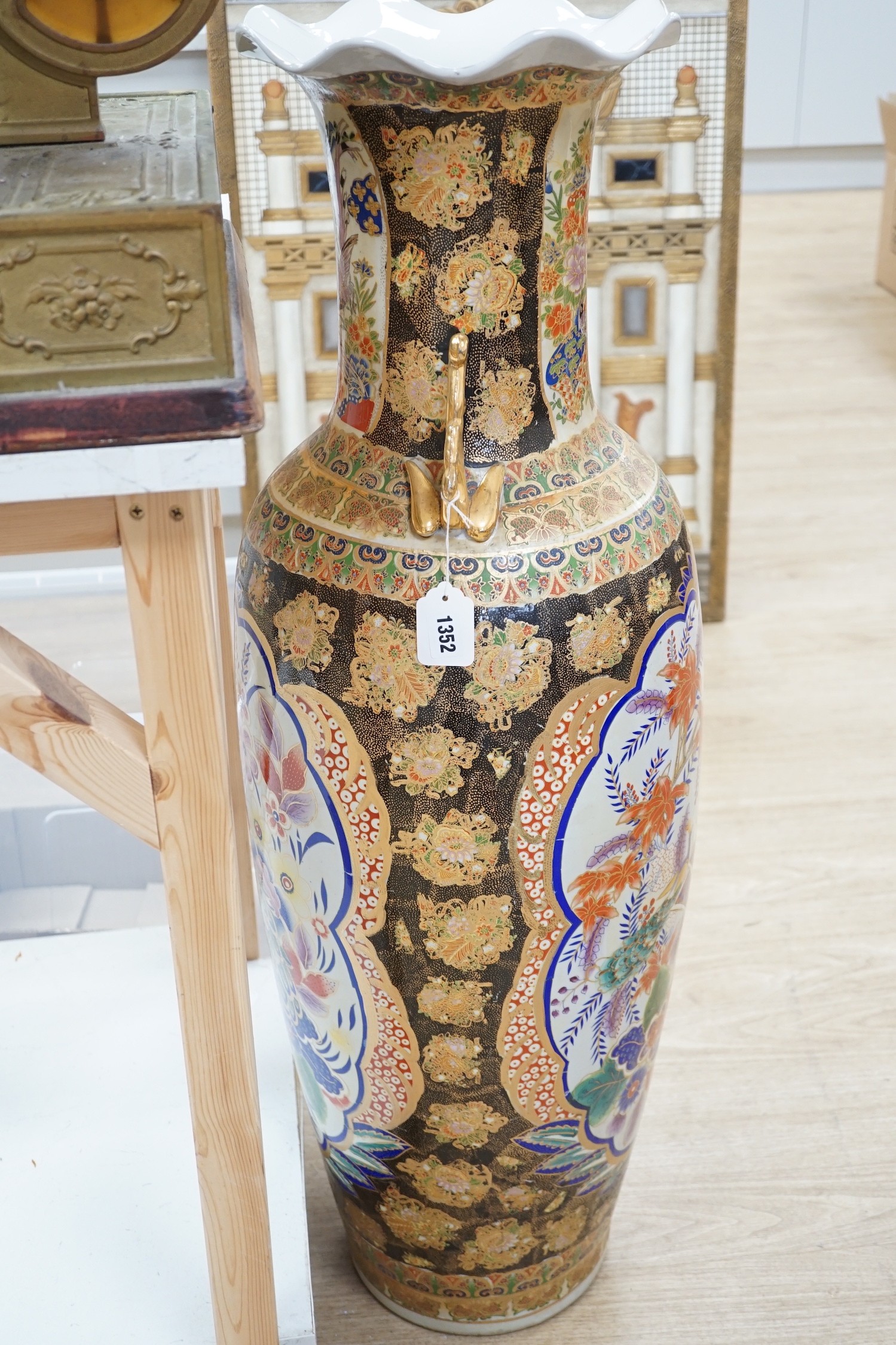 A large Oriental porcelain vase, 107cm